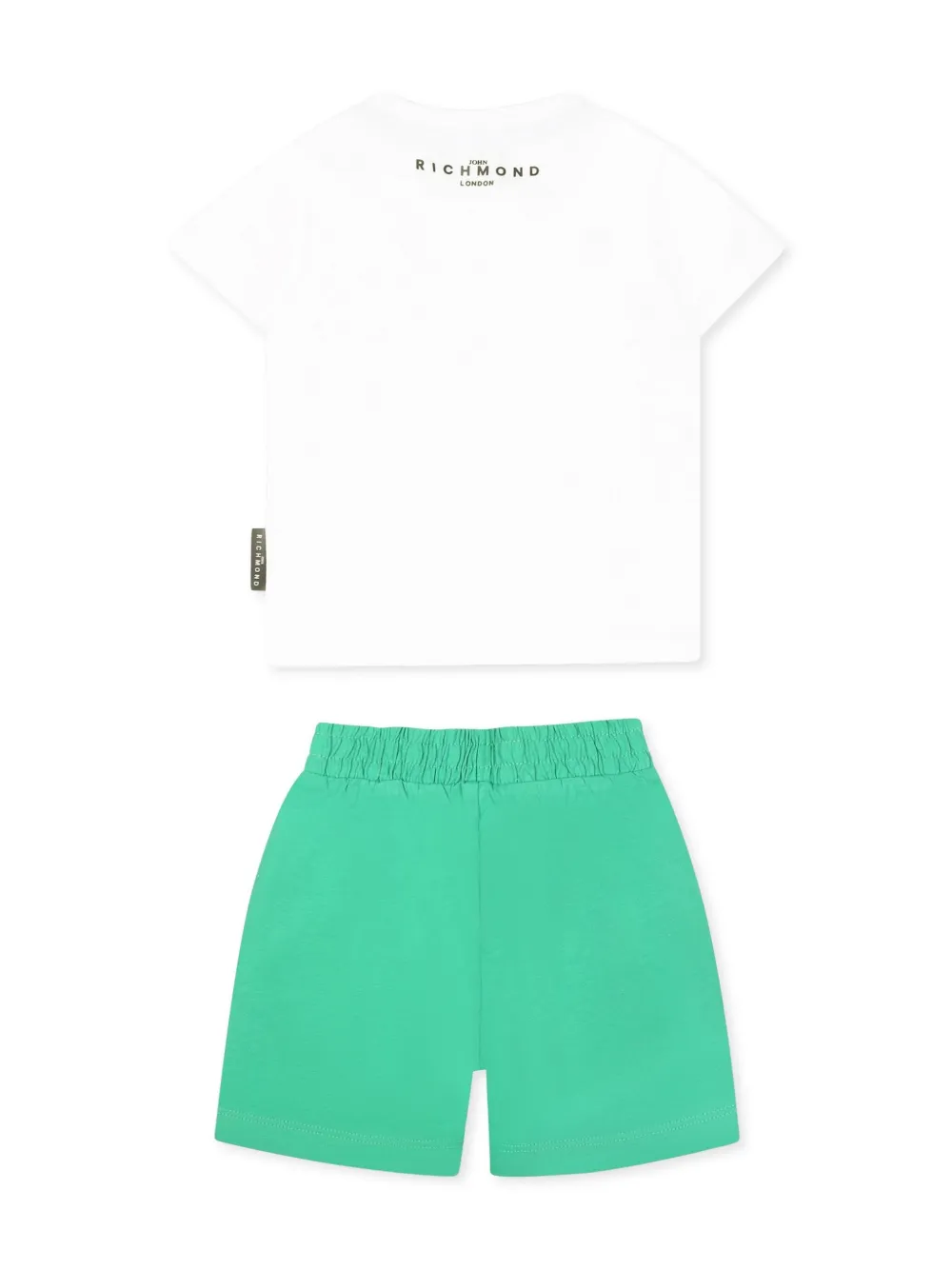 John Richmond Junior Shorts met logoprint - Groen