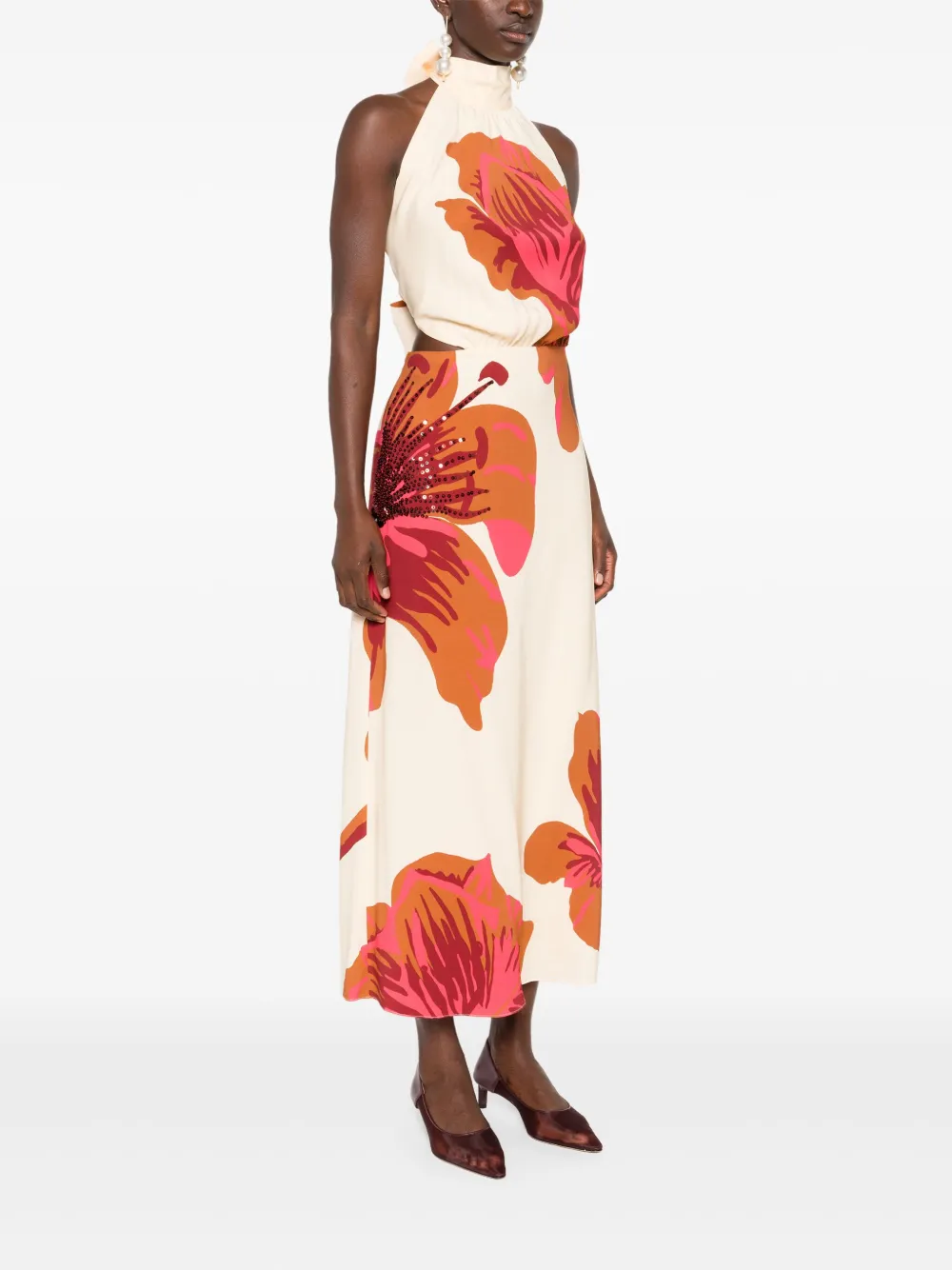 Johanna Ortiz Best Of Times midi-jurk Beige