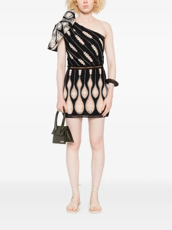 lark embroidered dress retrofête Retrofete Women's Lark Sequin Floral Mini Dress - White