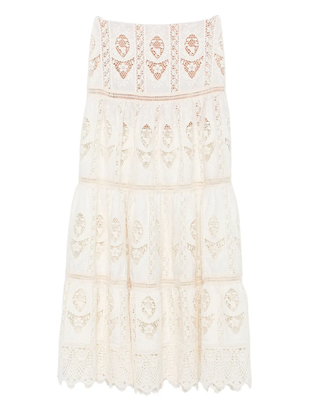 lace tiered maxi skirt