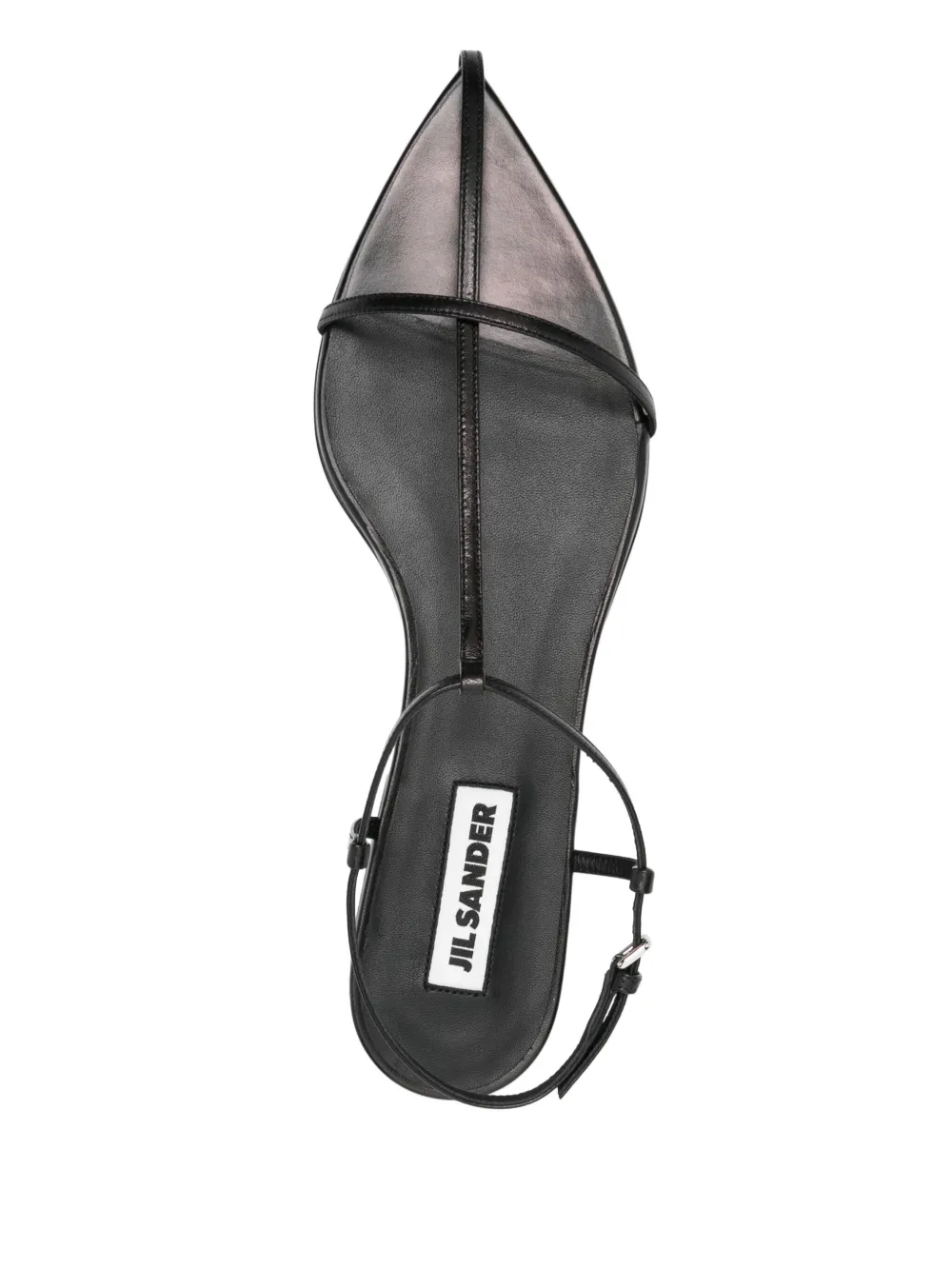 Jil Sander leather flat sandals Black