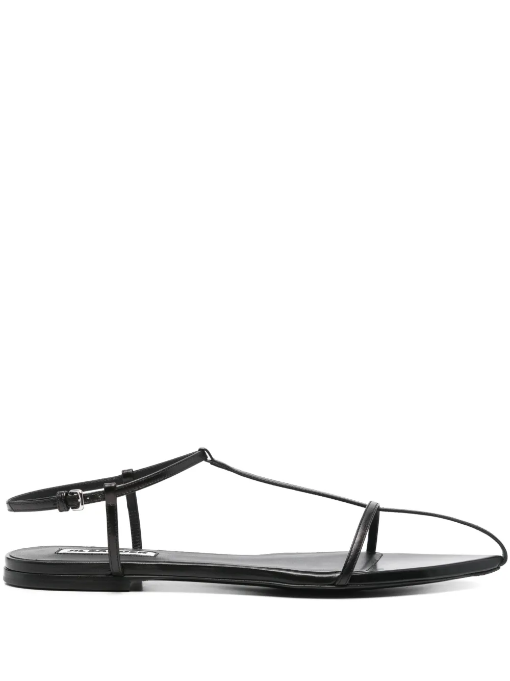 Jil Sander leather flat sandals Black