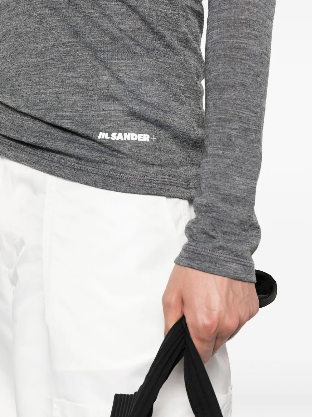 Jil Sander T-shirt met logoprint Grijs