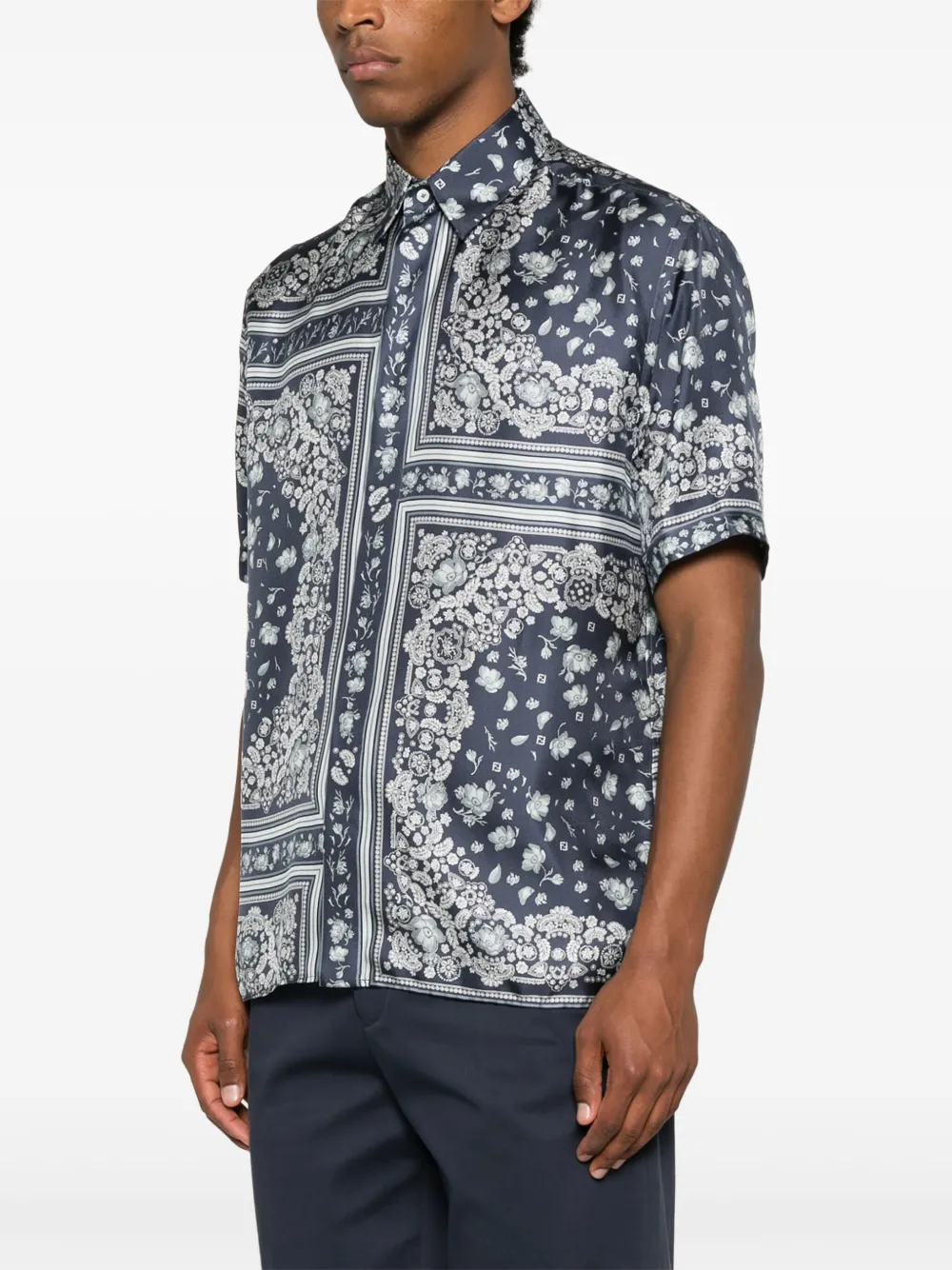 FENDI Overhemd met bandanaprint Blauw