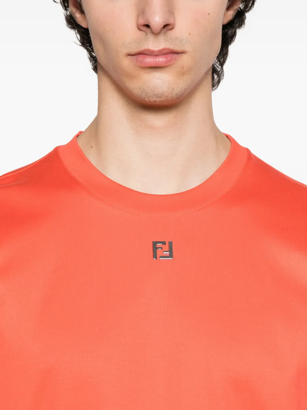FENDI T-shirt met logoplakkaat Oranje