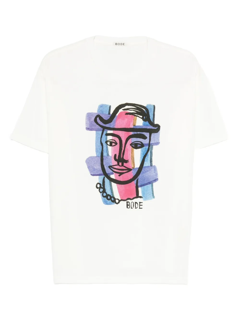 BODE hat-print T-shirt | White | Image 1
