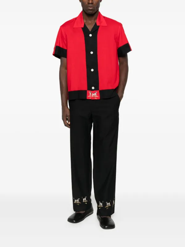 BODE dog-print Panelled Shirt | Red | FARFETCH