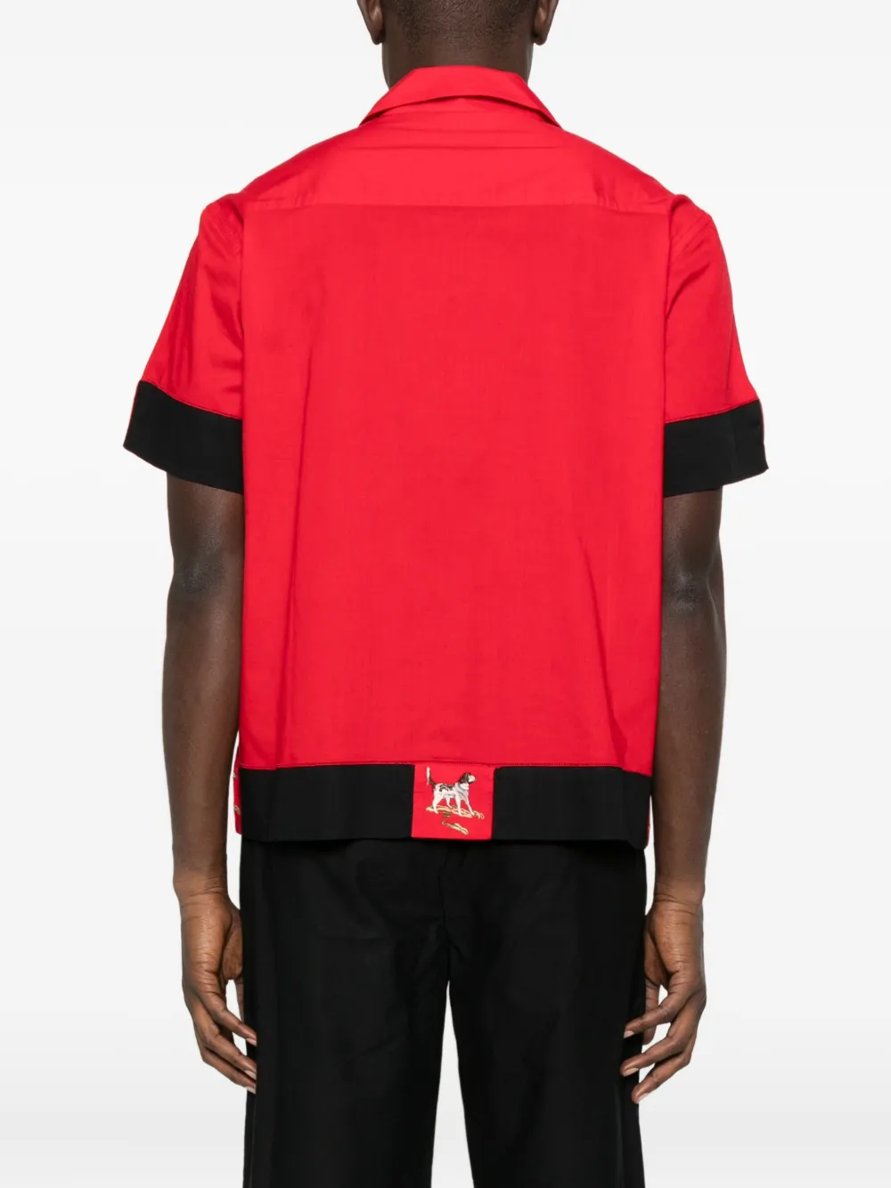 Bode Dog-print Panelled Shirt In Red