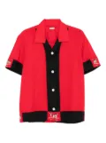 BODE dog-print panelled shirt - Red