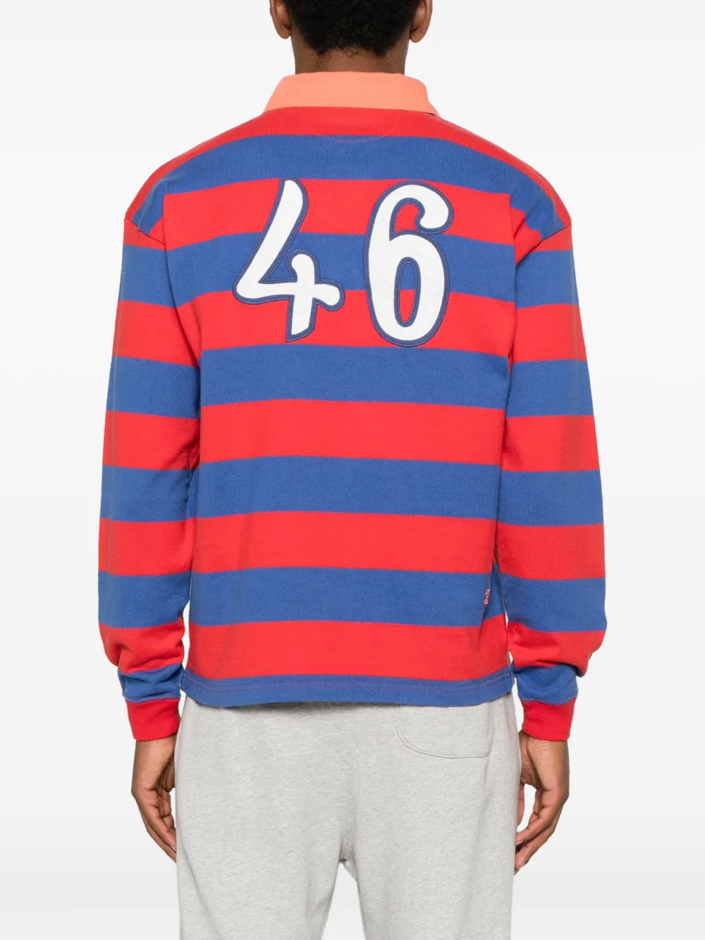 Bode Striped Cotton Polo Shirt In Red
