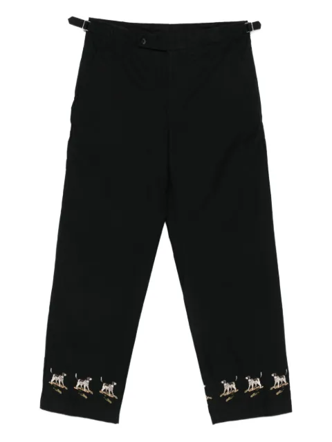 BODE pantalones bordados con hebilla lateral