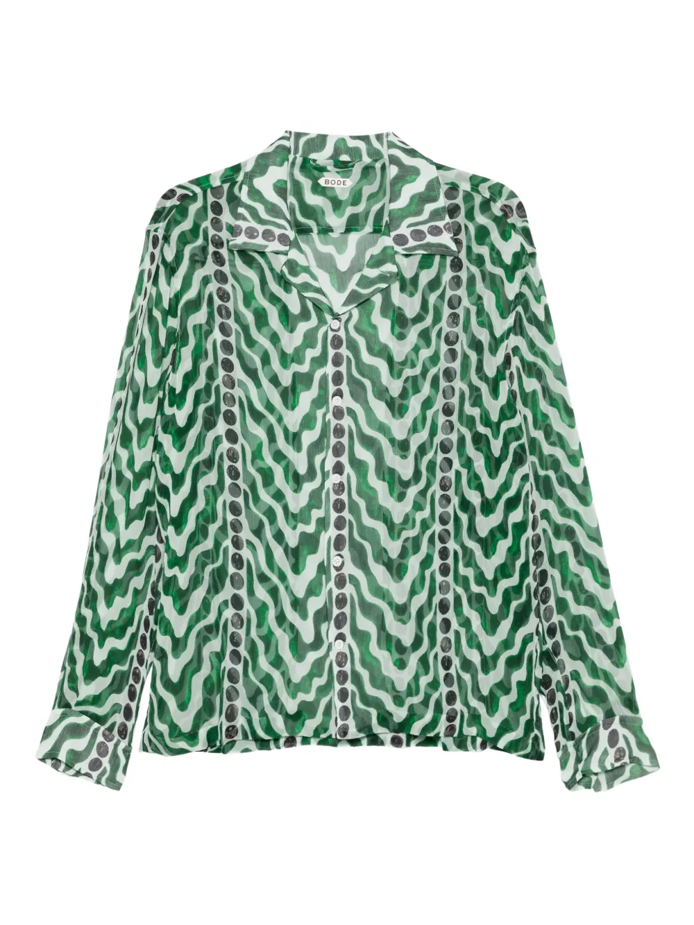 BODE wave-pattern shirt - グリーン BODE wave-pattern shirt - グリーン