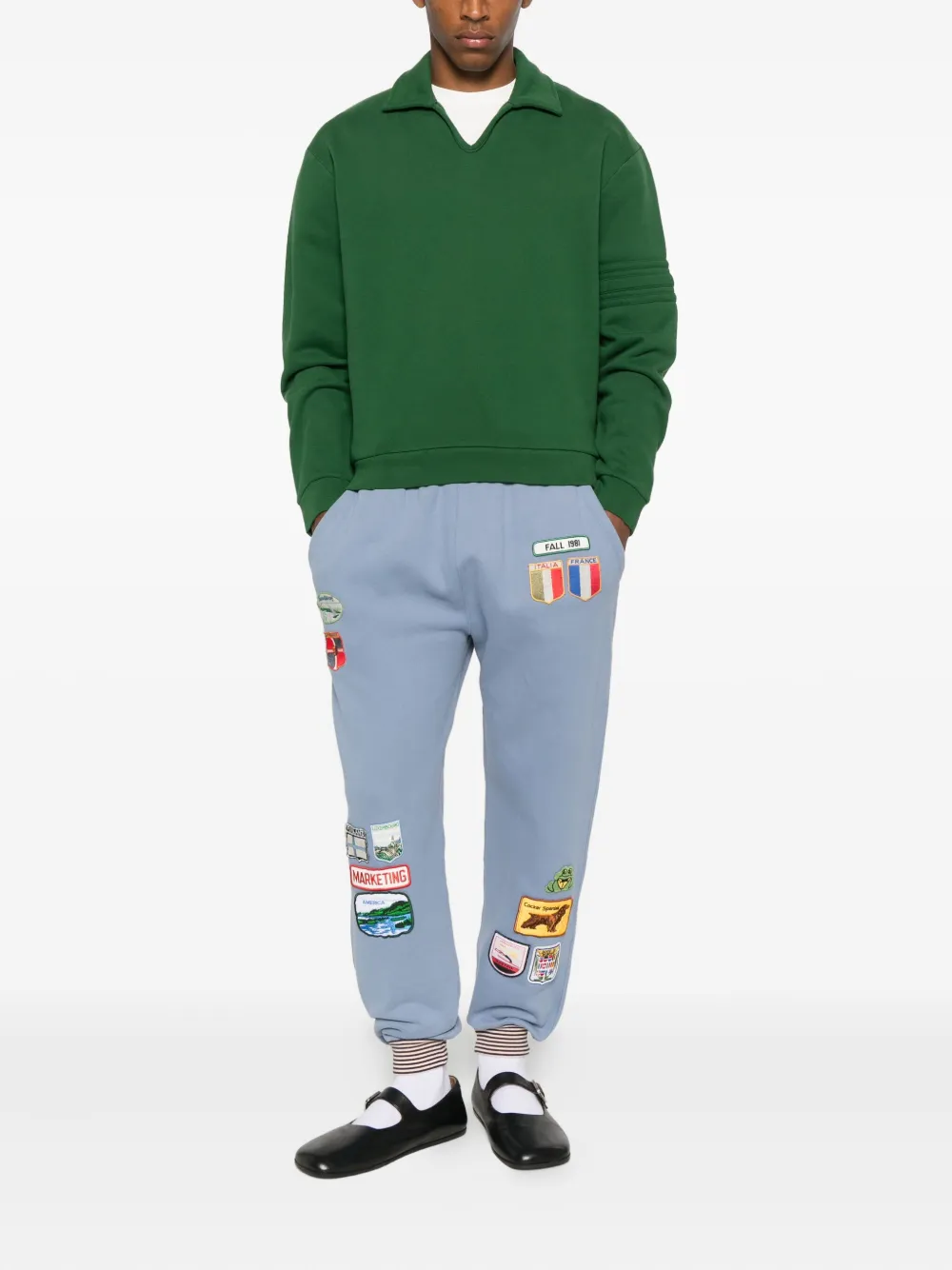 BODE polo-collar sweater - Groen