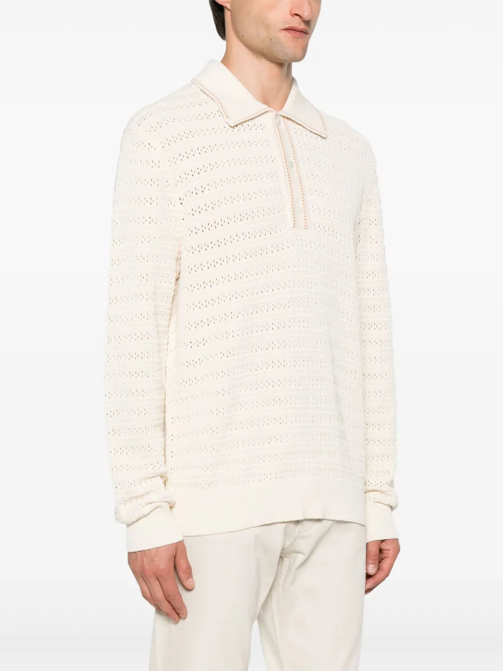NN07 Josh poloshirt met lange mouwen Beige