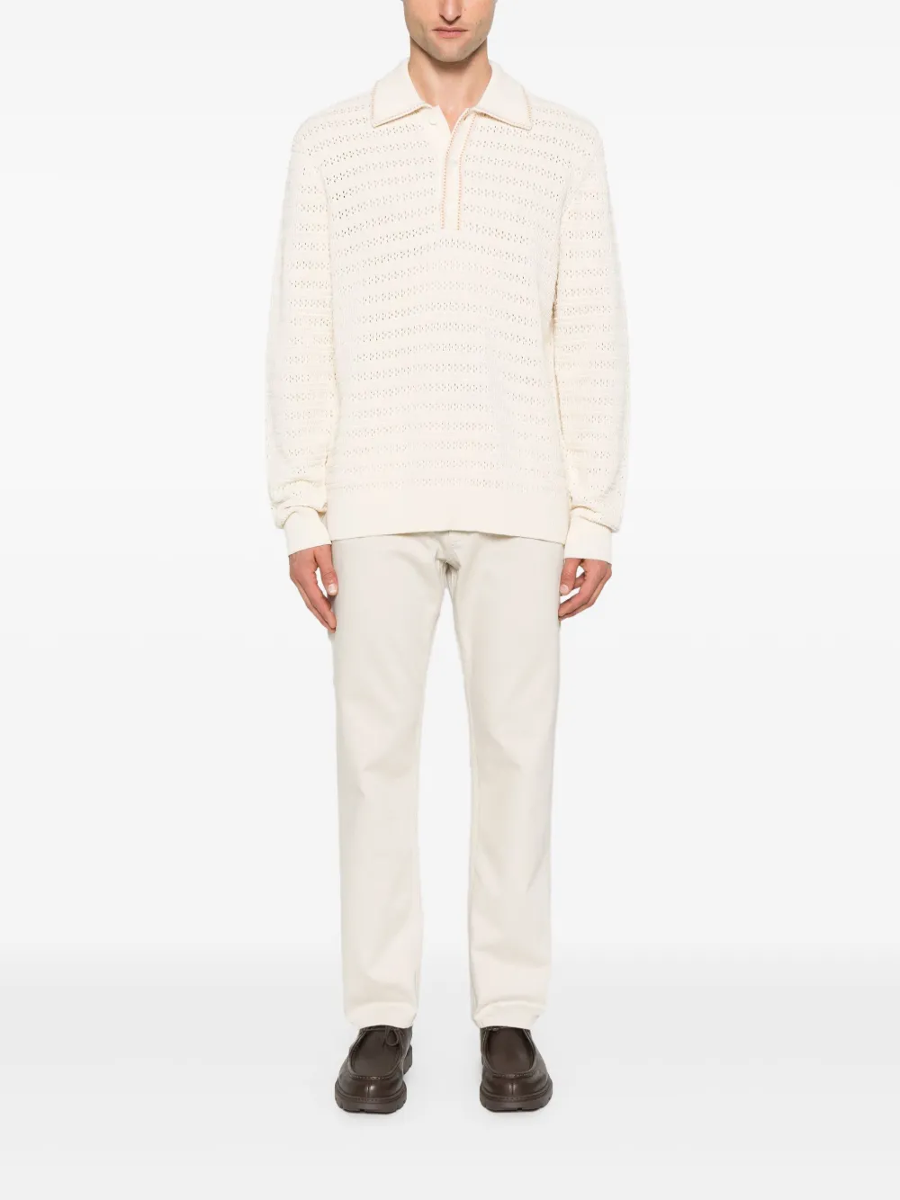 NN07 Josh poloshirt met lange mouwen Beige