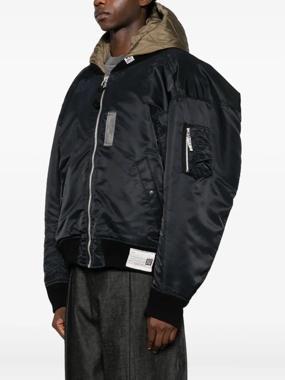 Miharayasuhiro Hooded Bomber Jacket In Black