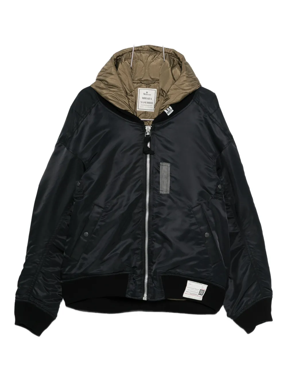 Miharayasuhiro Hooded Bomber Jacket In Black