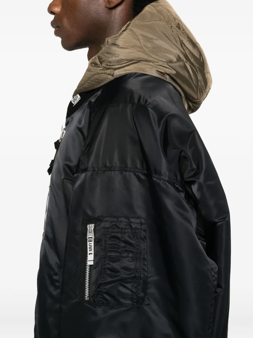 Miharayasuhiro Hooded Bomber Jacket In Black