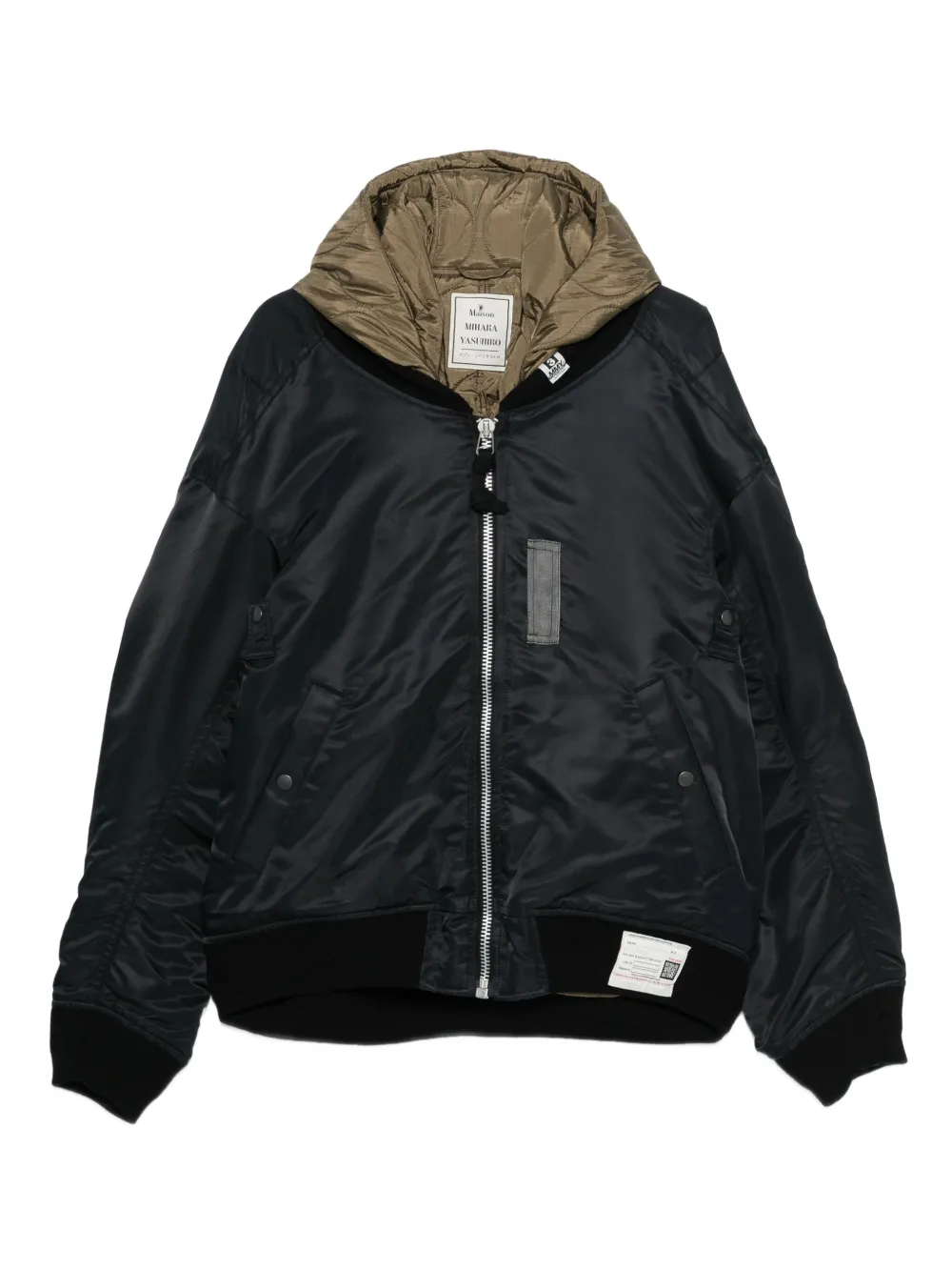 Maison MIHARA YASUHIRO chamarra bomber con capucha | negro | Image 1