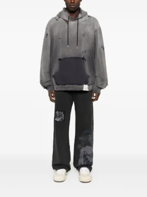 メゾン ミハラヤスヒロ　パーカー　黒　灰色 Maison MIHARA YASUHIRO - Sun Faded Hoodie - BLACK / プル