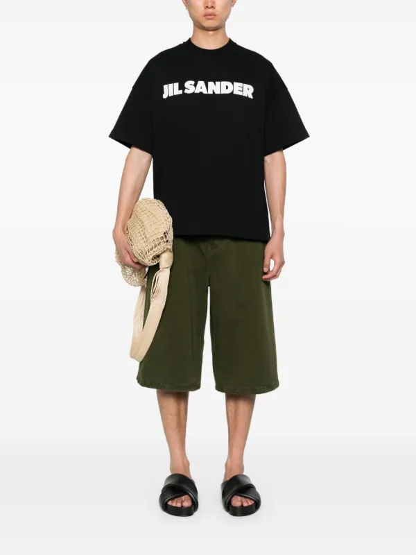 Tシャツ・カットソー Jil Sander Black Cotton T-Shirt Jil Sander Logo T-shirt | Black | FARFETCH