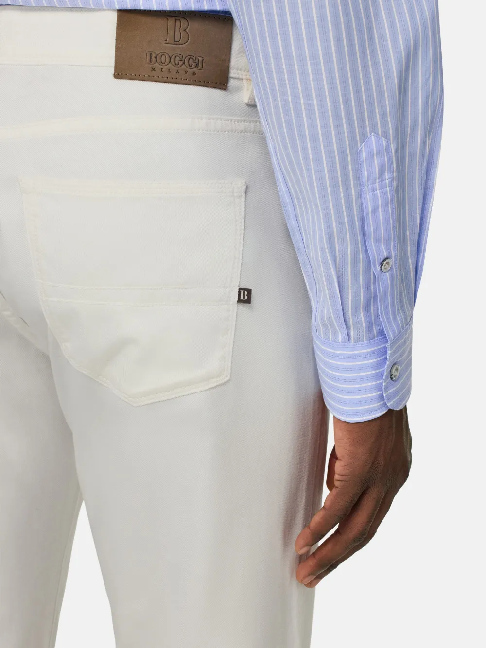 Boggi Milano Jeans met logopatch Wit