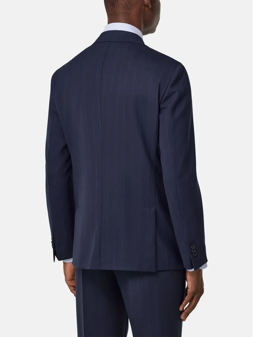 Boggi Milano Wollen pak met krijtstreep Blauw
