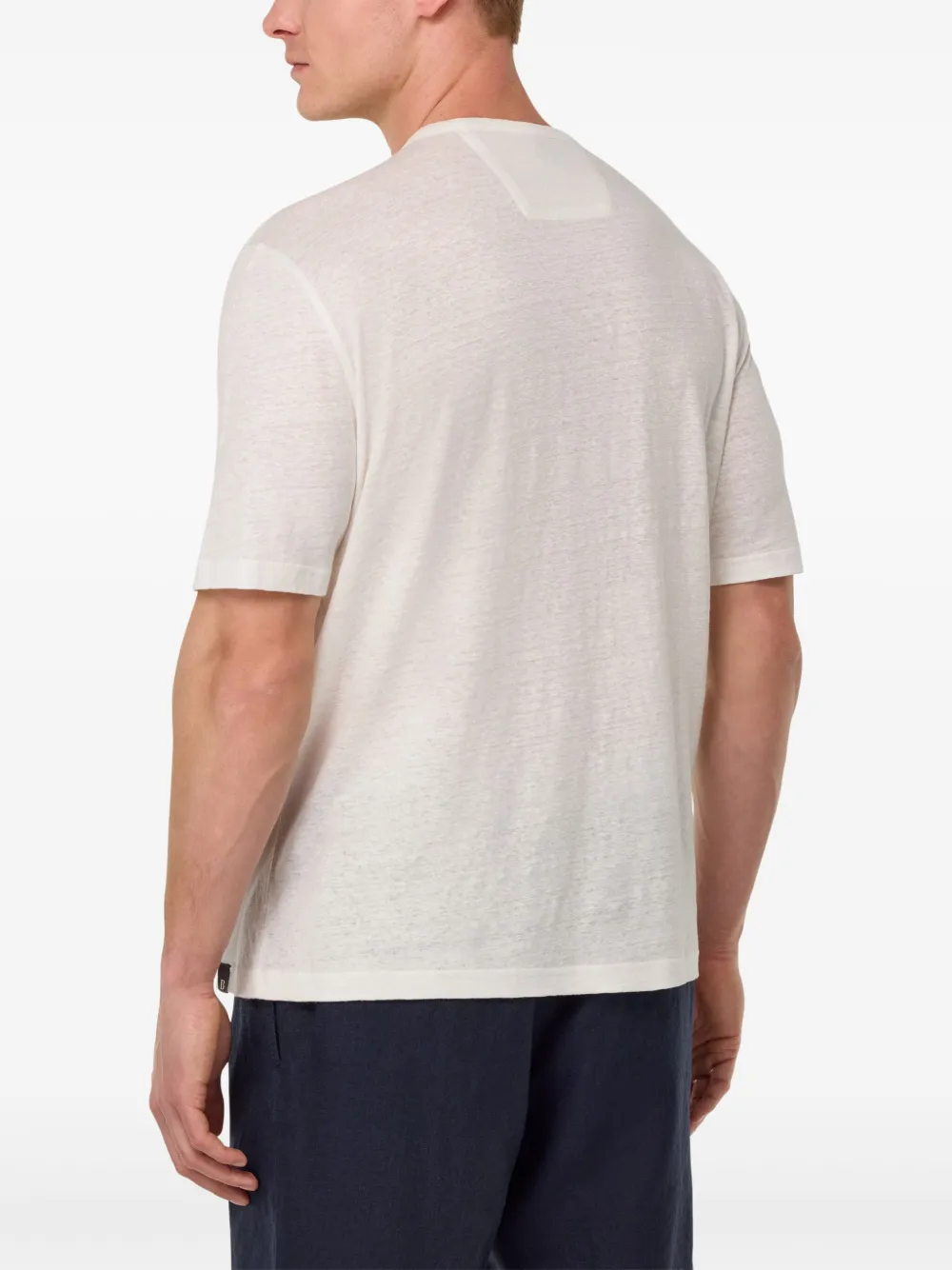 Boggi Milano T-shirt met split in de hals Wit