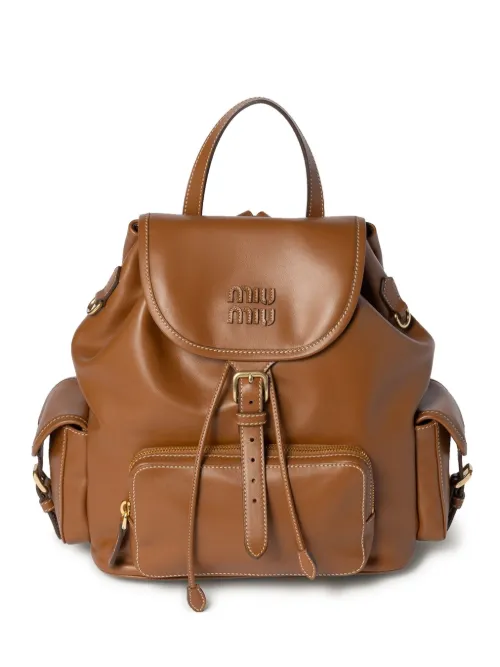 Miu Miu sac à dos en cuir - Marron - Miu Miu - Modalova