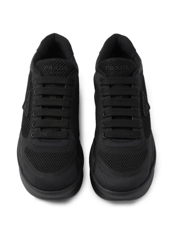 Prada triangle-logo Sneakers | Black | FARFETCH RO