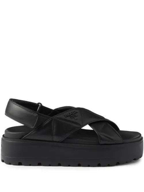 Prada sandales en cuir 45 mm - Noir - Prada - Modalova