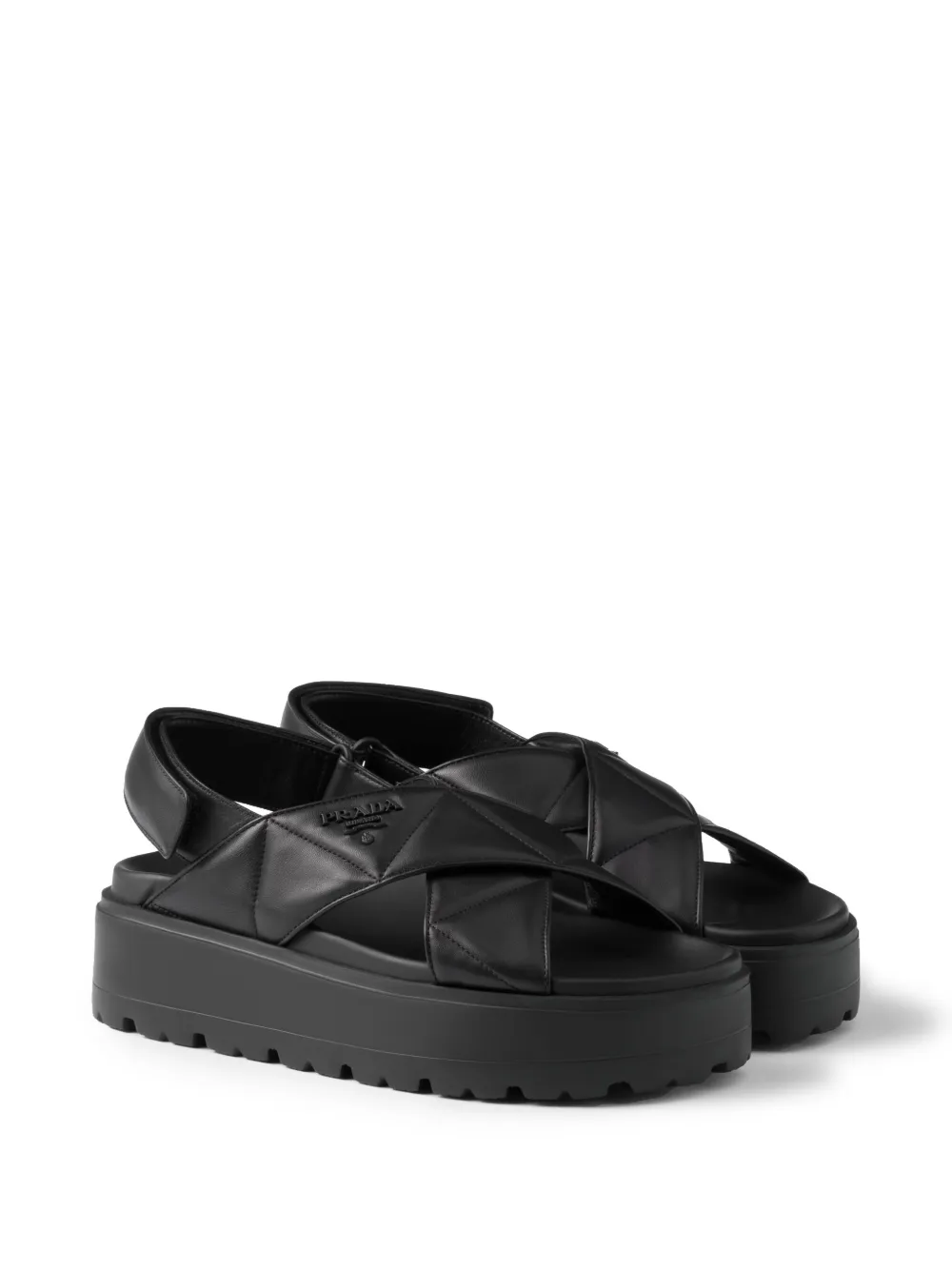 Prada 45mm leather sandals - Zwart