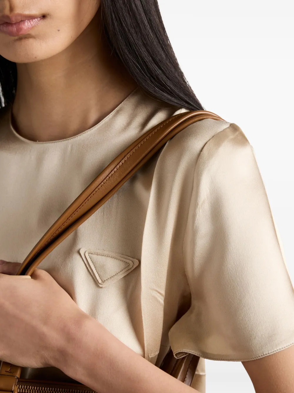 Prada Crêpe satijnen top Beige