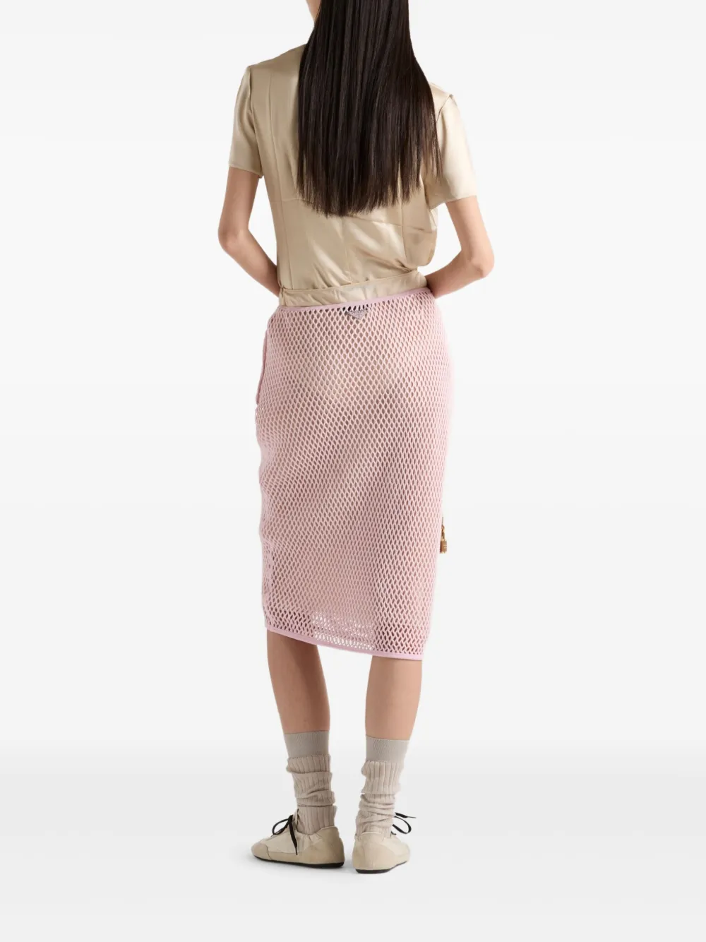 Prada Crêpe satijnen top Beige