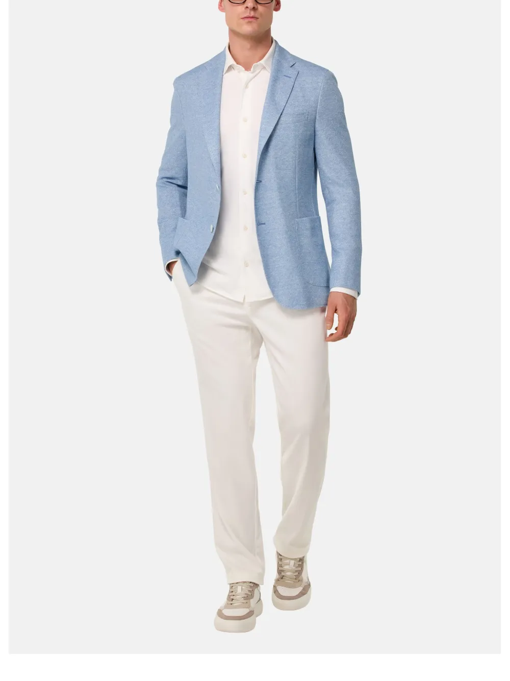 Boggi Milano Blazer met opgestikte zak Blauw