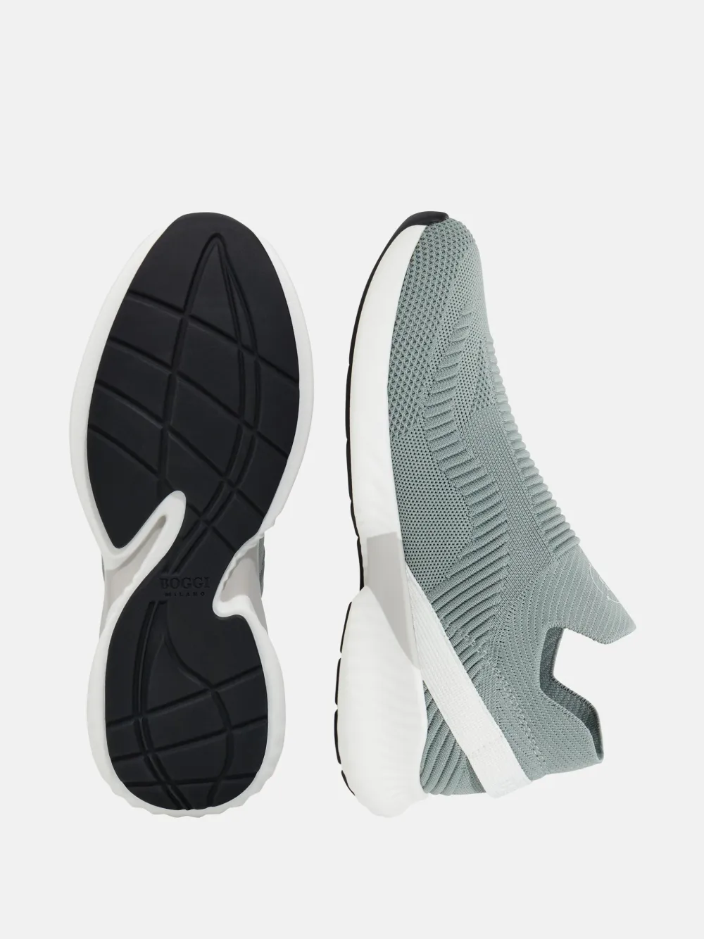 Boggi Milano Technical Fabric Willow Trainers In Gray
