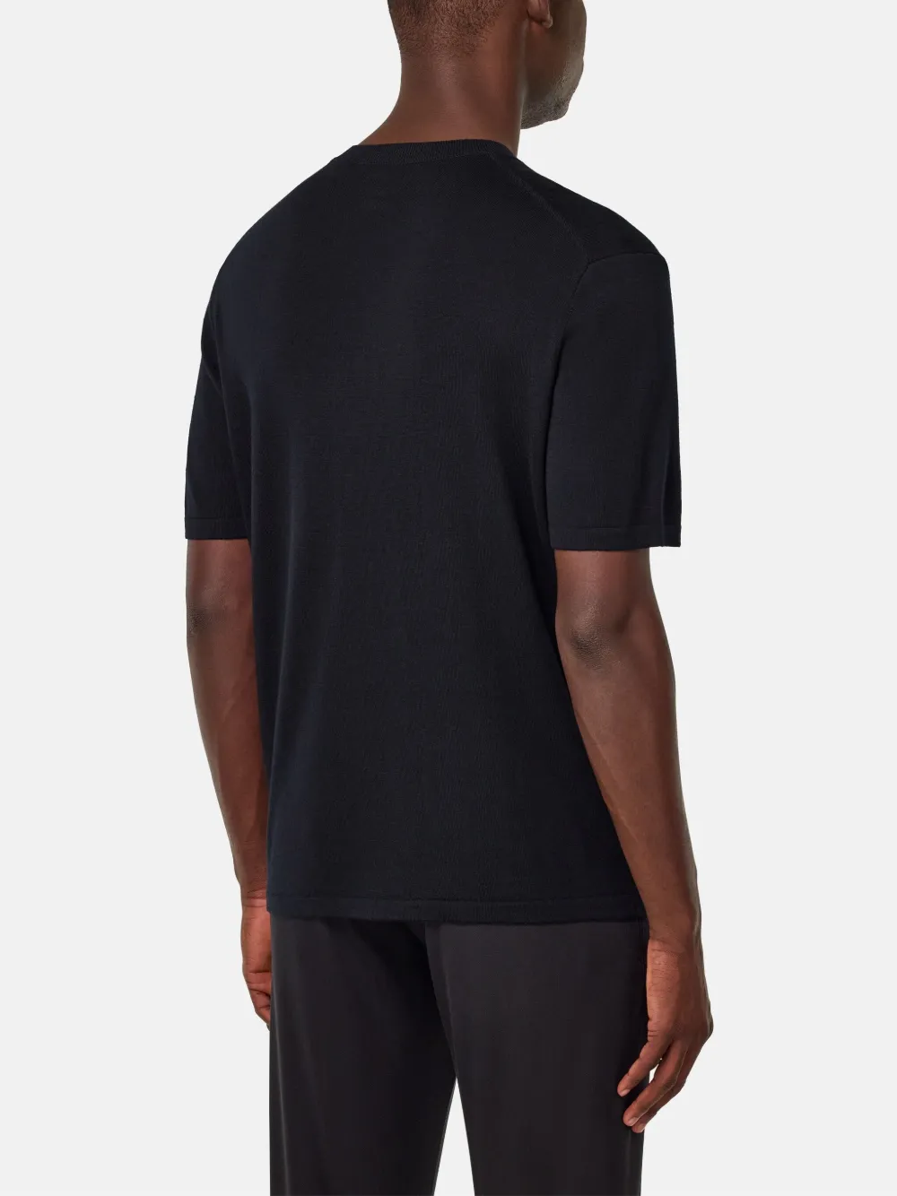 Boggi Milano Wollen T-shirt Zwart