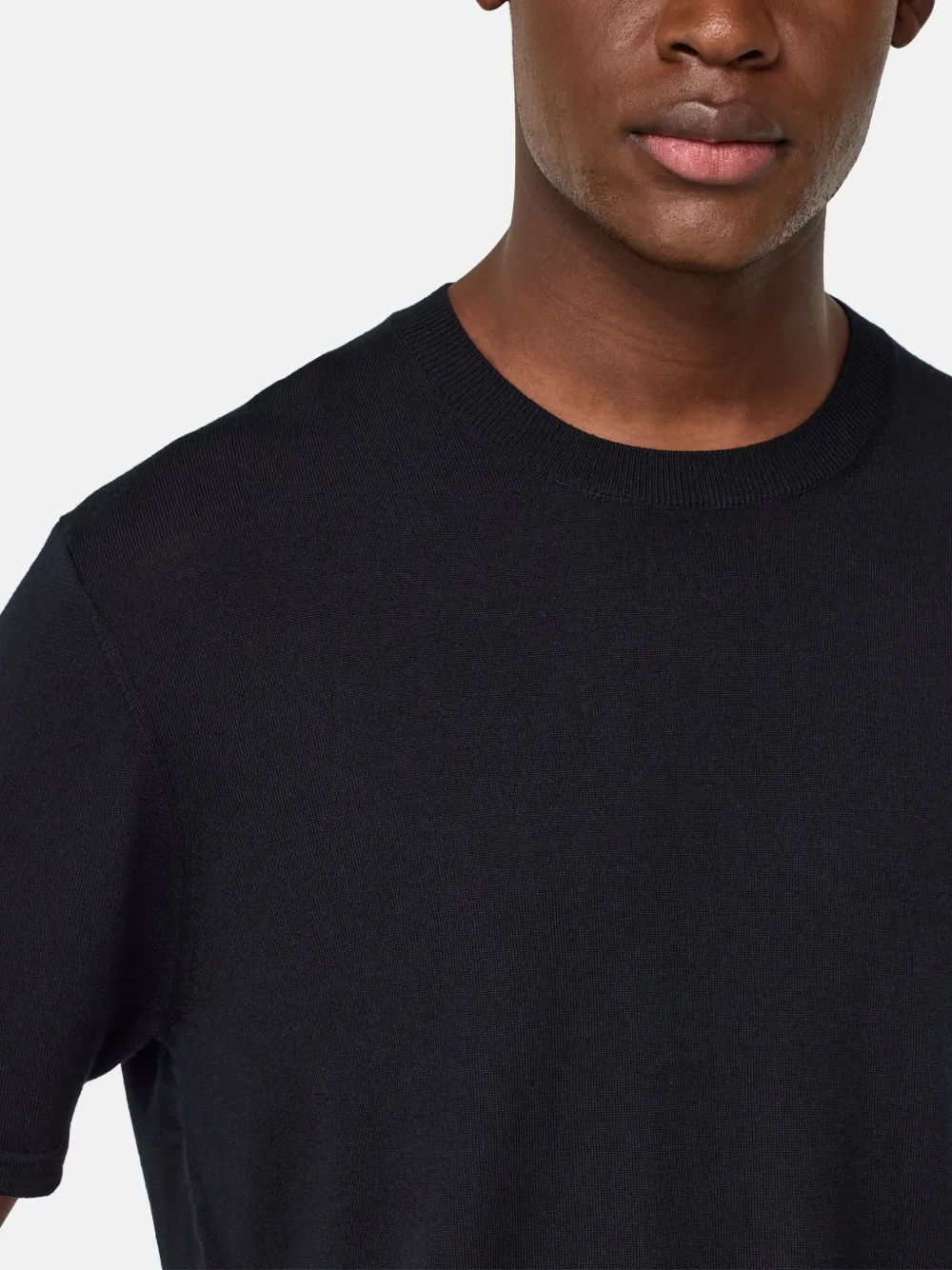 Boggi Milano Wollen T-shirt Zwart