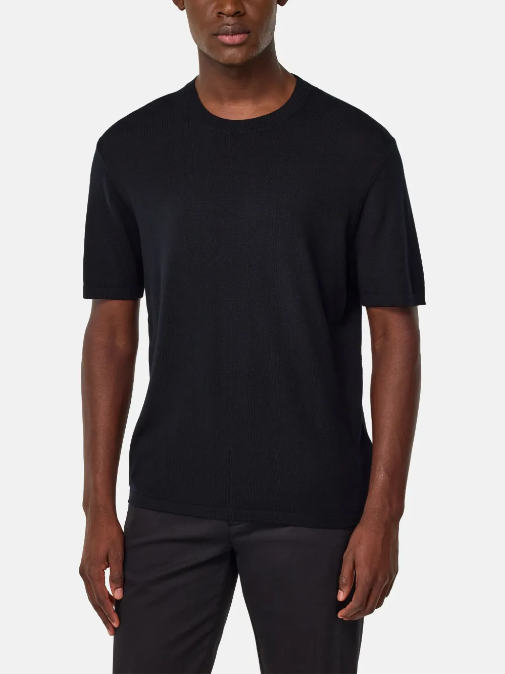 Boggi Milano Wollen T-shirt Zwart