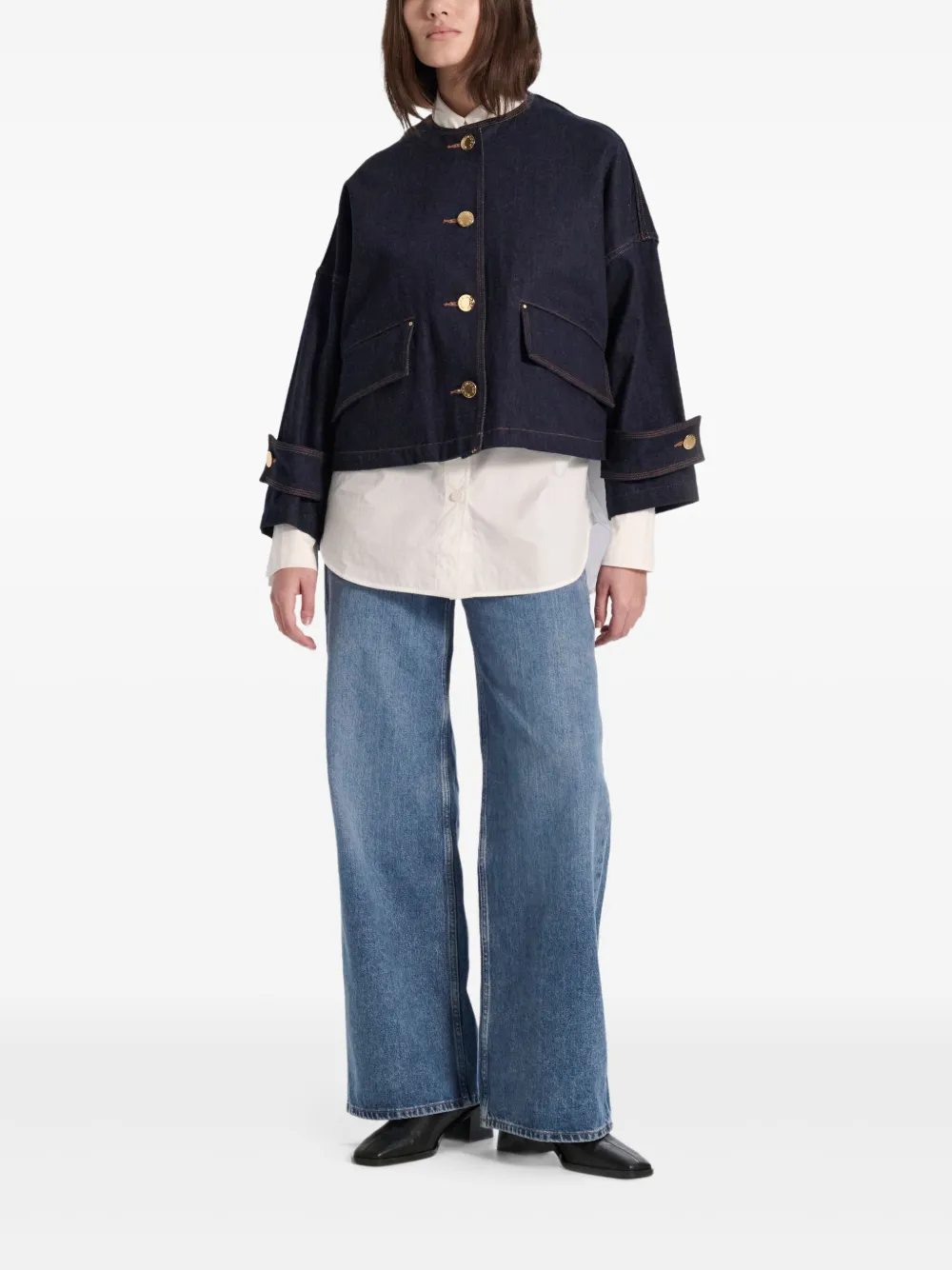 Mackintosh Humbie button-front cropped jacket | Denim Jackets | Image 2