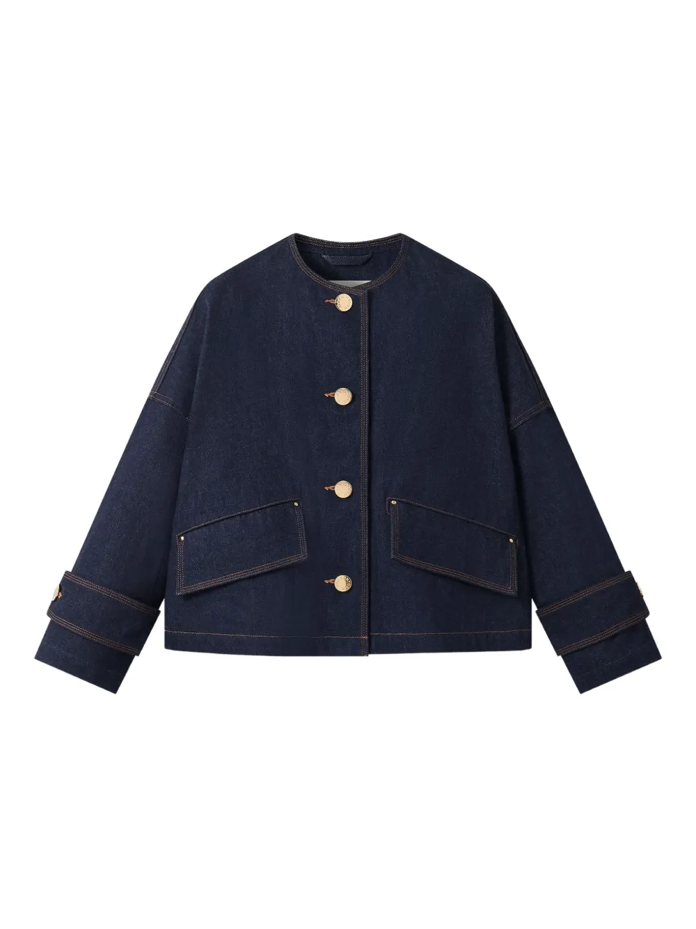 Mackintosh Humbie button-front cropped jacket | Blue | Image 1