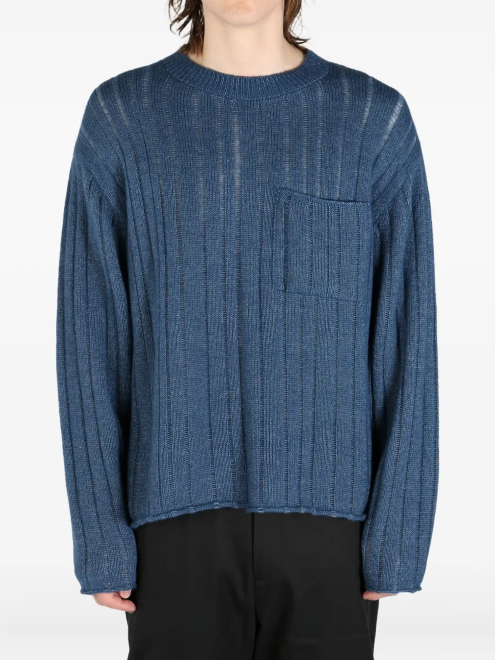 The Elder Statesman ribbed-knit sweater Blauw