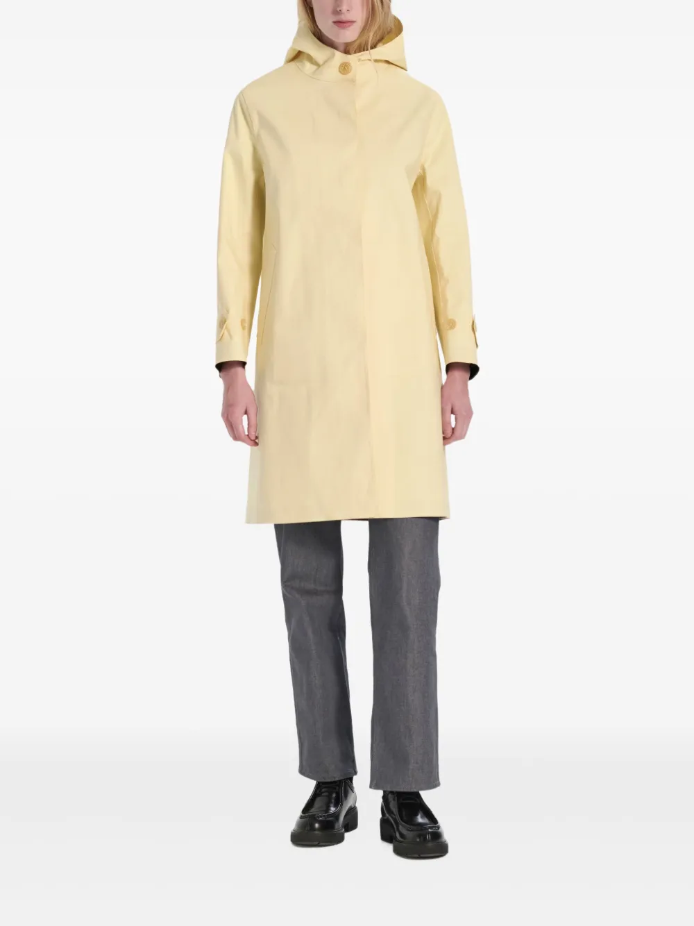 Mackintosh Jas met capuchon Geel
