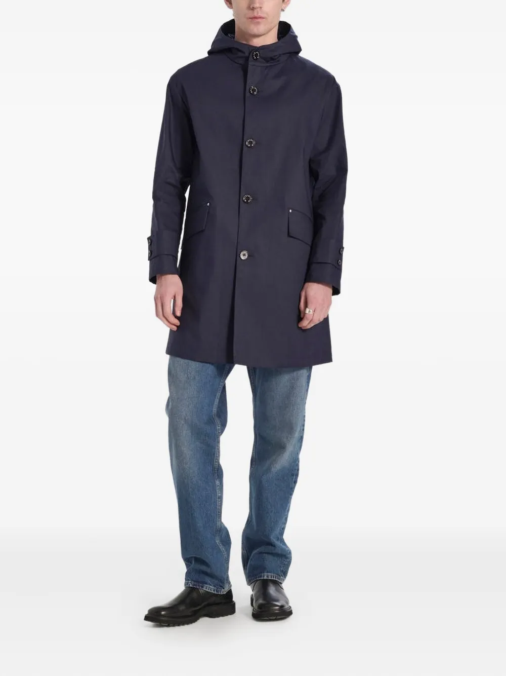 Mackintosh Humbie Raintec hooded button-fastening coat | Single Breasted Coats | Image 2