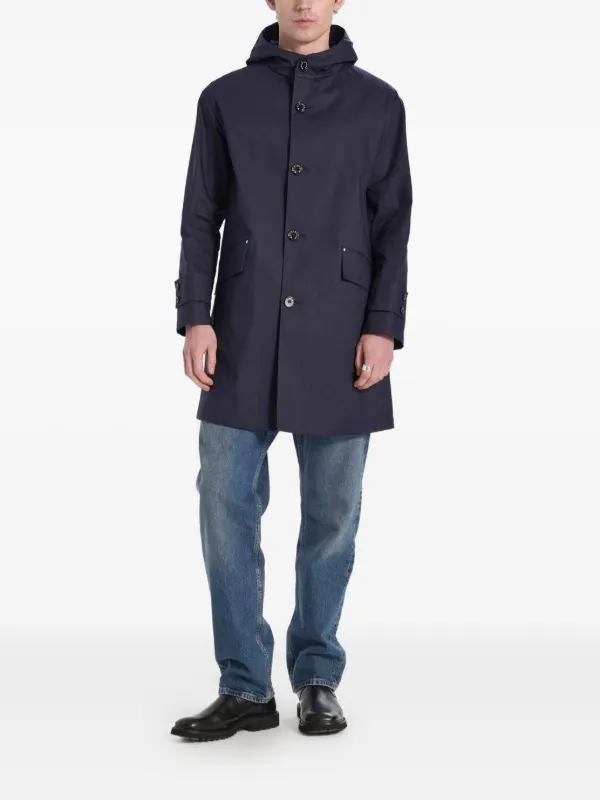 Mackintosh Humbie Raintec Hooded button-fastening Coat | Blue