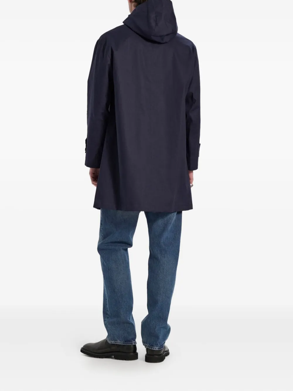 Mackintosh Humbie Raintec Hooded Button-fastening Coat In Blue