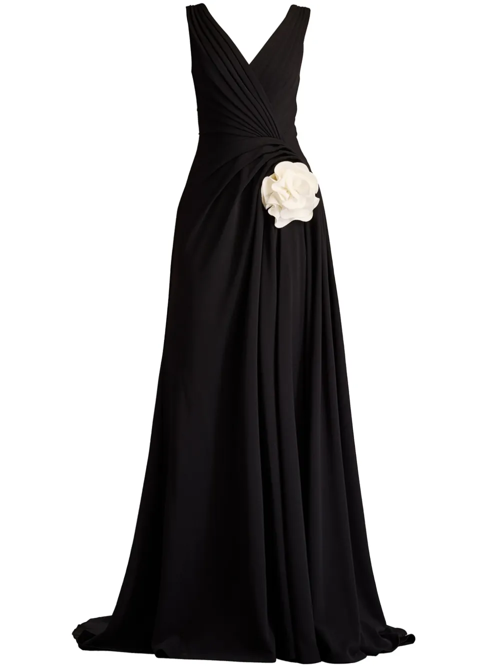 Tadashi Shoji Textured Crepe Sleeveless Gown In Black