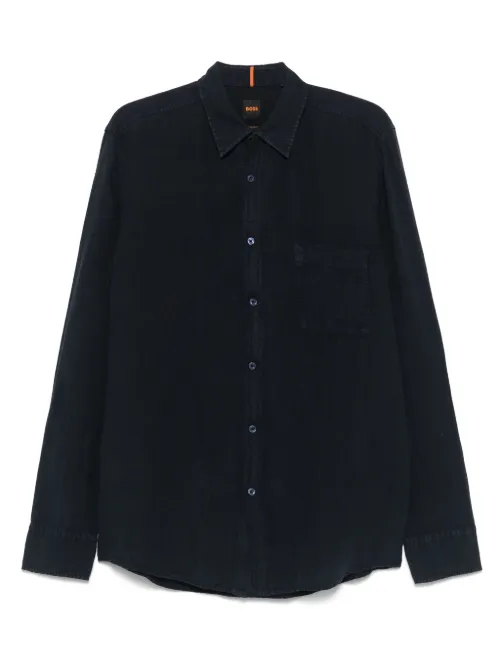 BOSS chemise en lin - Bleu - BOSS - Modalova