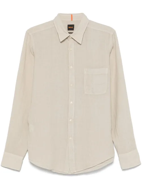BOSS chemise en lin - Tons neutres - BOSS - Modalova
