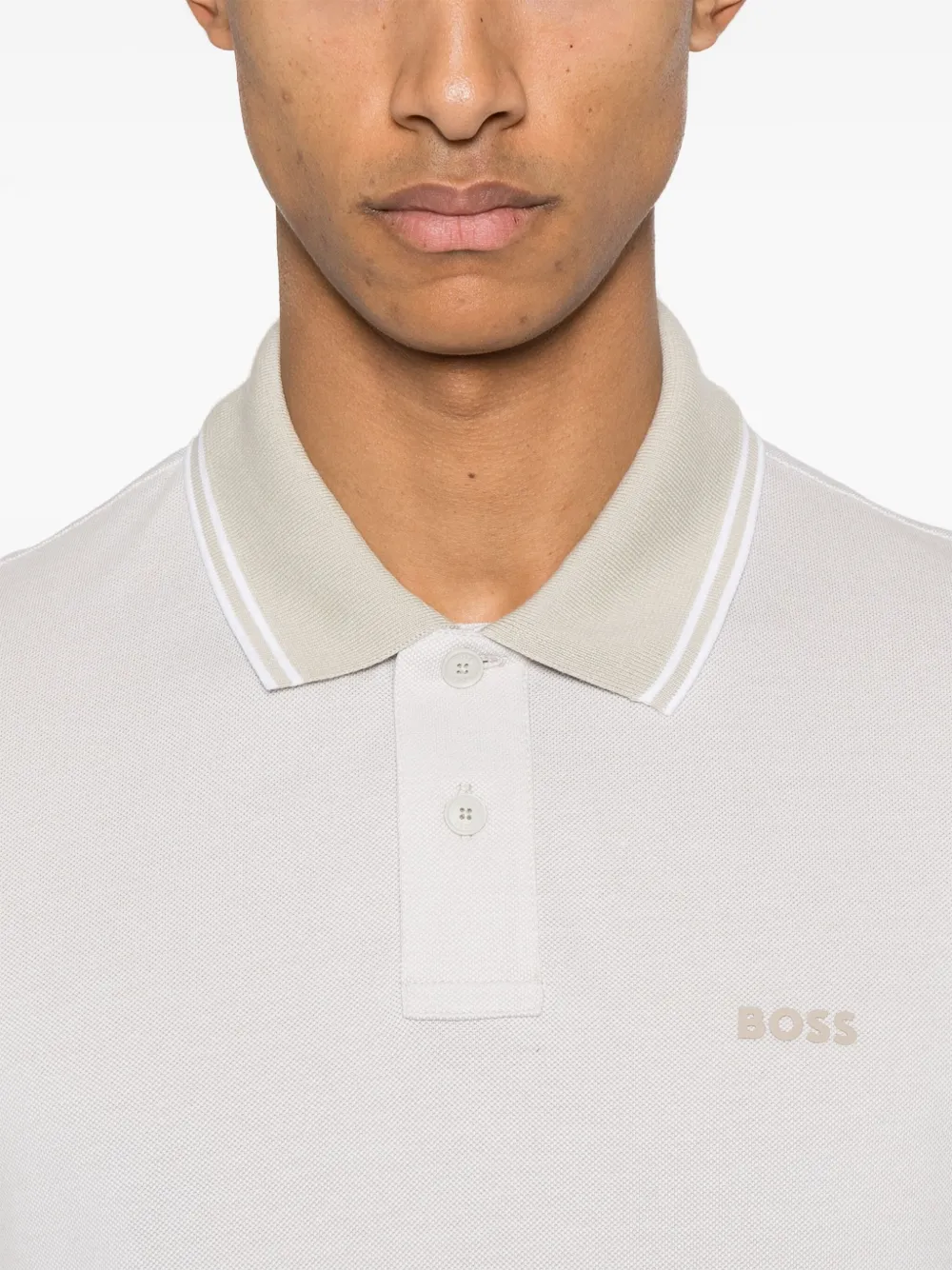 BOSS Poloshirt met logo-applicatie Beige